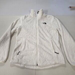 The North Face Osito White High Pile Fleece Jacket Womens Medium Full Zip Soft